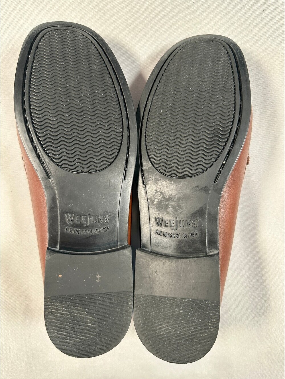 G.H. Bass Weejuns Kathleen Cognac Brown Leather Penny Loafers Women's 9 W Wide - Picture 3 of 7